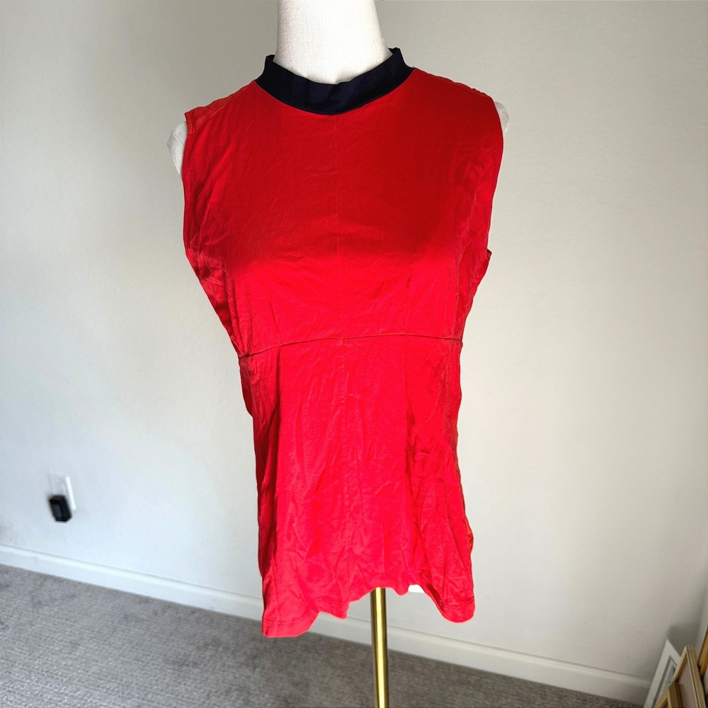 Marni Women's Sleeveless Top Size 42 Red Black High‎ Neck Career